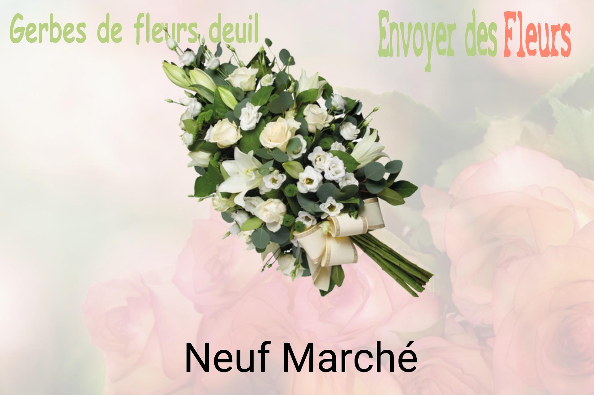 Gerbe de fleurs de deuil livrée à Neuf-Marché